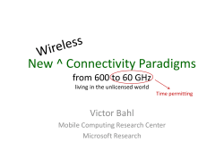 New ^ Connectivity Paradigms