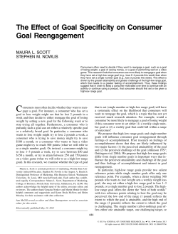 The Effect of Goal Specificity on Consumer Goal Reengagement