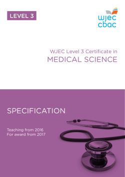 Level 3 Certificate in Medical Science - Specification