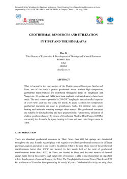 Geothermal Resources and Utilization in Tibet and the Himalayas