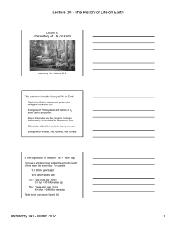 Lecture 20 - The History of Life on Earth