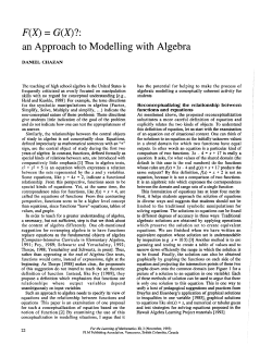 F(X) = G(X)? - For the Learning of Mathematics