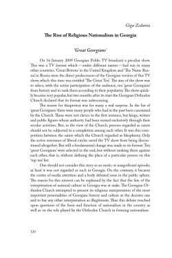 Giga Zedania The Rise of Religious Nationalism in Georgia `Great