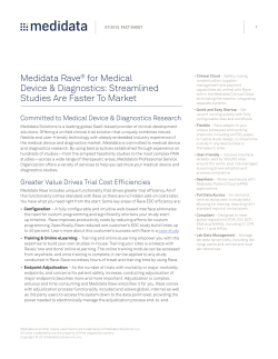 Rave Medical Device - Medidata Solutions