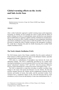 Global warming effects on the Arctic and Sub-Arctic Seas