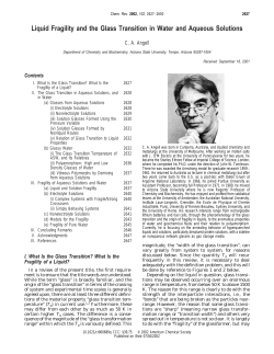 Liquid Fragility and the Glass Transition in Water