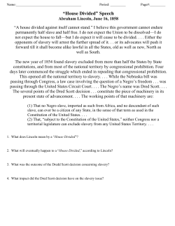 House Divided and Lincoln Elected President