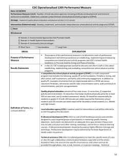 CDC Operationalized 1305 Performance Measure