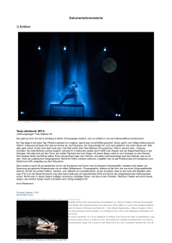 Dokumentationsmaterial 1) Kritiken Tanz