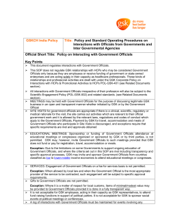 SOP on Interations with Government Officials [SOP-GSK