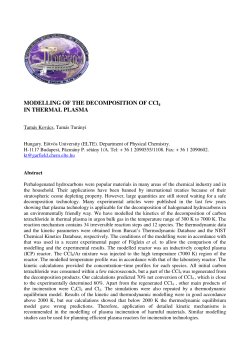 Modelling of the decomposition of CCl4 in thermal plasma