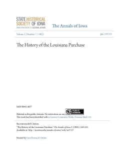 The History of the Louisiana Purchase