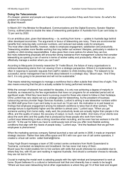 Doing the Telecommute - Australian Human Resources Institute