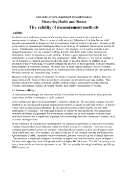 Lecture: The validity of measurement methods, text version