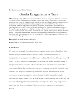 Gender Exaggeration as Trans (PDF Available)