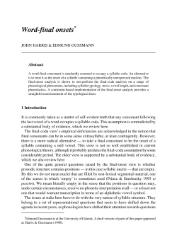 Word-final onsets - Semantic Scholar