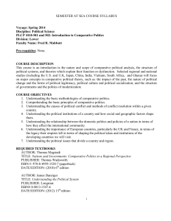 SEMESTER AT SEA COURSE SYLLABUS