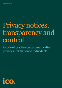 Privacy Notices, Transparency and Control