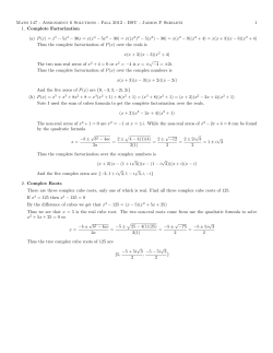Math 147 - Assignment 6 Solutions - Fall 2012 - BSU