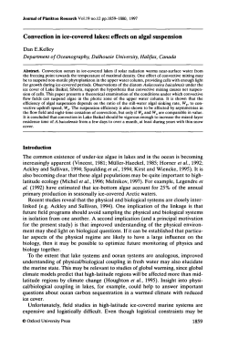 Convection in ice-covered lakes: effects on algal