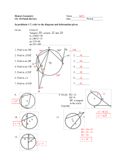 Honors Geometry Name______KEY_______________ Ch. 10