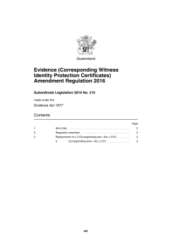 Evidence (Corresponding Witness Identity Protection Certificates