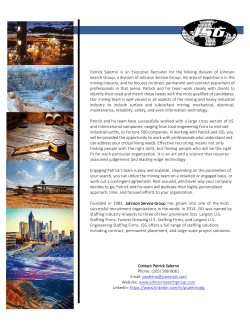 Patrick Salerno is an Executive Recruiter for the Mining division of