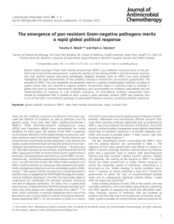 The emergence of pan-resistant Gram-negative