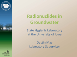 Radionuclides in Ground Water - Iowa Public Health Association