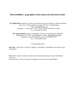 Moto-mobilities: geographies of the motorcycle and motorcyclists