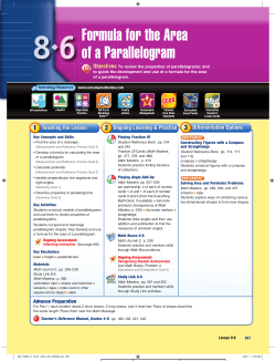 Formula for the Area of a Parallelogram