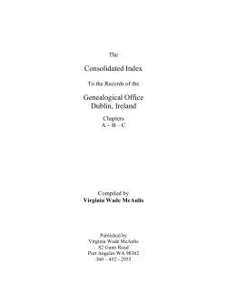 McAnlis Consolidated Index Vol. 1 A