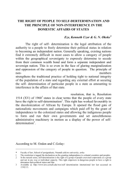 THE RIGHT OF PEOPLE TO SELF-DERTERMINATION