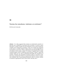 46 Norms for emotions: intrinsic or extrinsic?