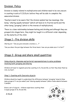 our Division Policy - Trent Vale Infant and Nursery School