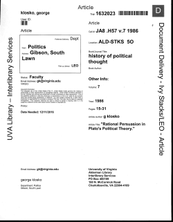 Rational Persuasion in Plato`s Political Theory. - Politics