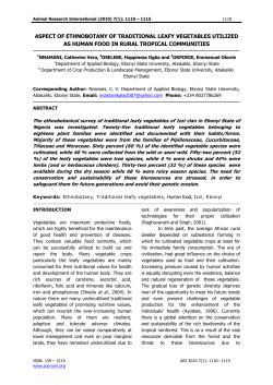 aspect of ethnobotany of traditional leafy vegetables utilized as