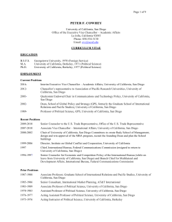 peter f. cowhey - UCSD GPS - University of California San Diego