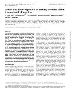 Global and local depletion of ternary complex limits translational