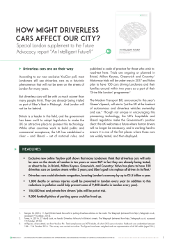 HOW MIGHT DRIVERLESS CARS AFFECT OUR CITY?
