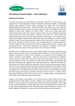 The History of Islamic Spain &ndash; Year 9 Activity 3