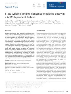 5azacytidine inhibits nonsensemediated decay in a MYCdependent