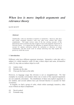 When less is more: implicit arguments and relevance theory