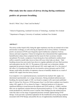 Pilot study into the causes of airway drying during continuous