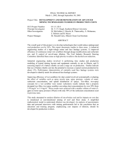 Development and Demonstration of Advanced Mining Technologies