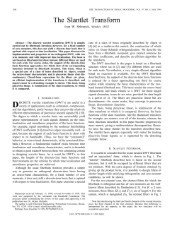 The Slantlet transform - Department of Electrical Engineering