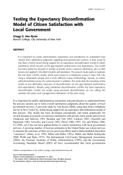 Testing the Expectancy Disconfirmation Model of Citizen Satisfaction
