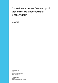 Should Non-Lawyer Ownership of Law Firms be