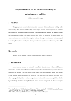 Simplified indexes for the seismic vulnerability of ancient masonry