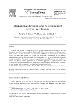 International diffusion and postcommunist electoral revolutions